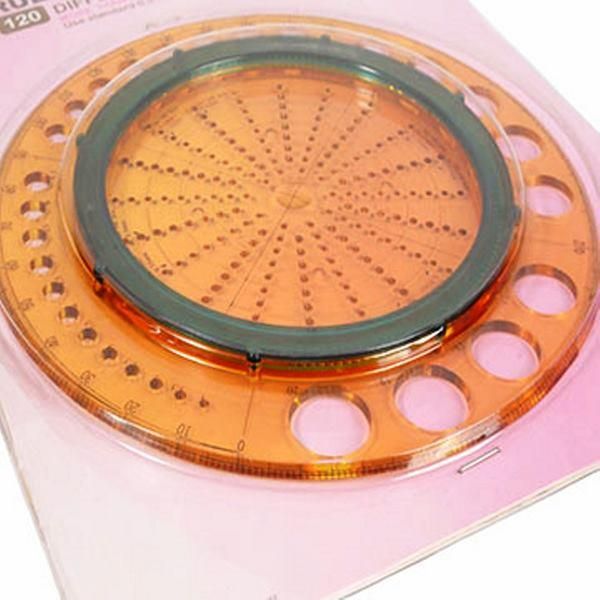 Régua Circular Plástico Modelista Laranja MTCR-01A Circle Ruler