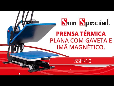 Prensa Plana Térmica 38x38 Com Gaveta E Imã Magnético Vermelha 220v SSH-10 3838 – Sun Special